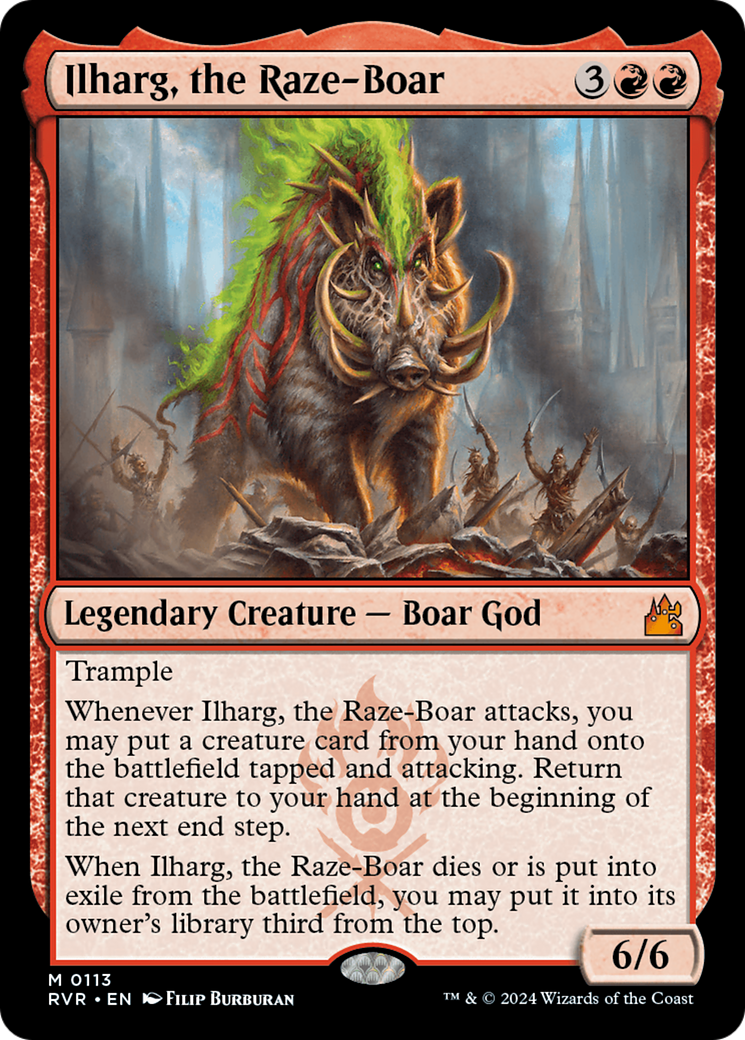 Ilharg, the Raze-Boar [Ravnica Remastered] | Cards and Coasters CA