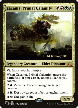 Zacama, Primal Calamity [Rivals of Ixalan Promos] | Cards and Coasters CA