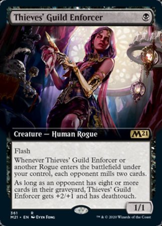 Thieves' Guild Enforcer (Extended Art) [Core Set 2021] | Cards and Coasters CA