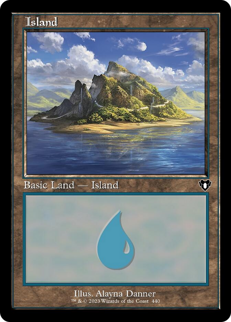 Island (440) (Retro) [Commander Masters] | Cards and Coasters CA