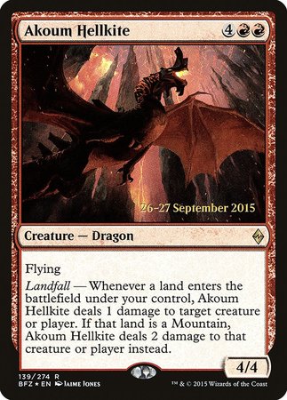 Akoum Hellkite [Battle for Zendikar Promos] | Cards and Coasters CA