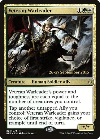 Veteran Warleader [Battle for Zendikar Promos] | Cards and Coasters CA