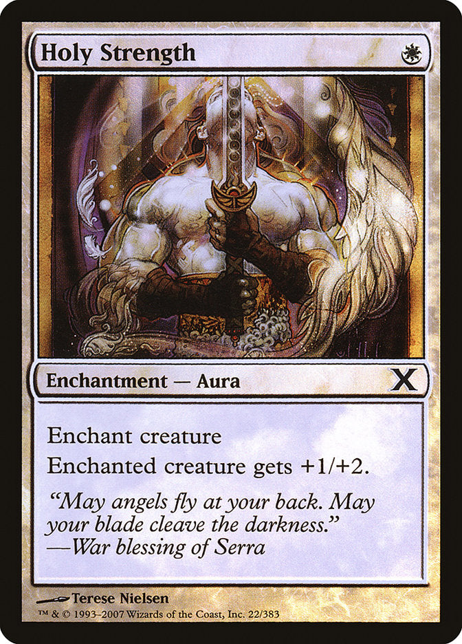Holy Strength (Premium Foil) [Tenth Edition] | Cards and Coasters CA