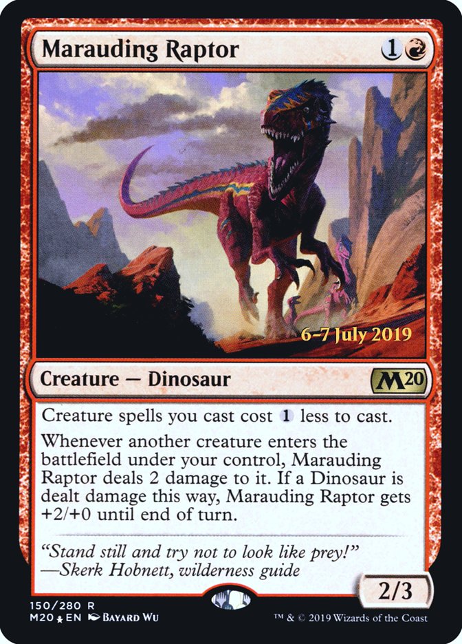 Marauding Raptor  [Core Set 2020 Prerelease Promos] | Cards and Coasters CA