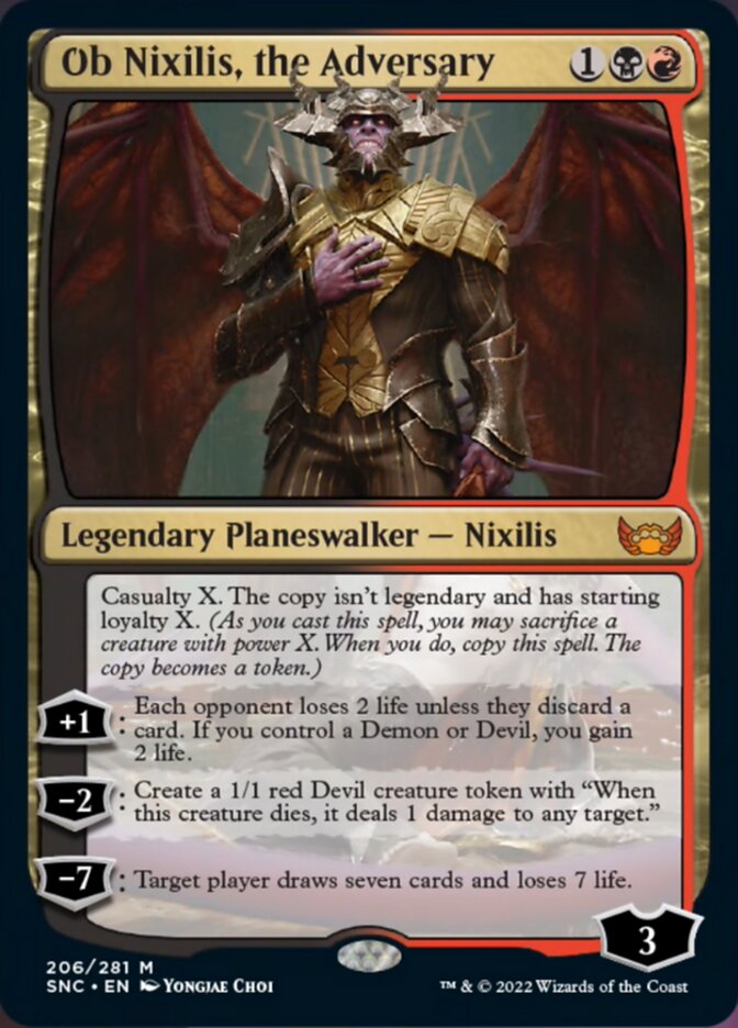 Ob Nixilis, the Adversary [Streets of New Capenna] | Cards and Coasters CA