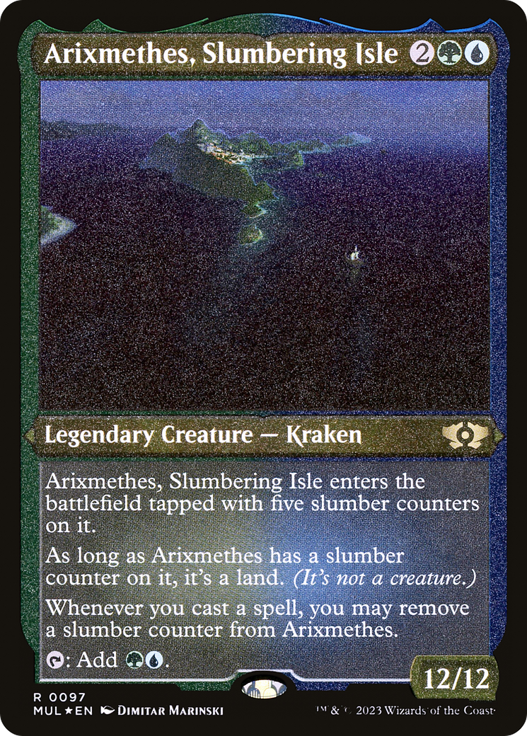Arixmethes, Slumbering Isle (Foil Etched) [Multiverse Legends] | Cards and Coasters CA
