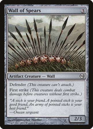Wall of Spears [Duels of the Planeswalkers] | Cards and Coasters CA