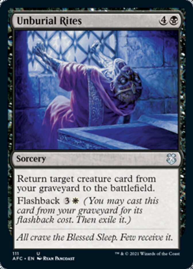 Unburial Rites [Dungeons & Dragons: Adventures in the Forgotten Realms Commander] | Cards and Coasters CA