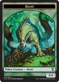 Beast (013) // Plant Double-sided Token [Commander 2018 Tokens] | Cards and Coasters CA