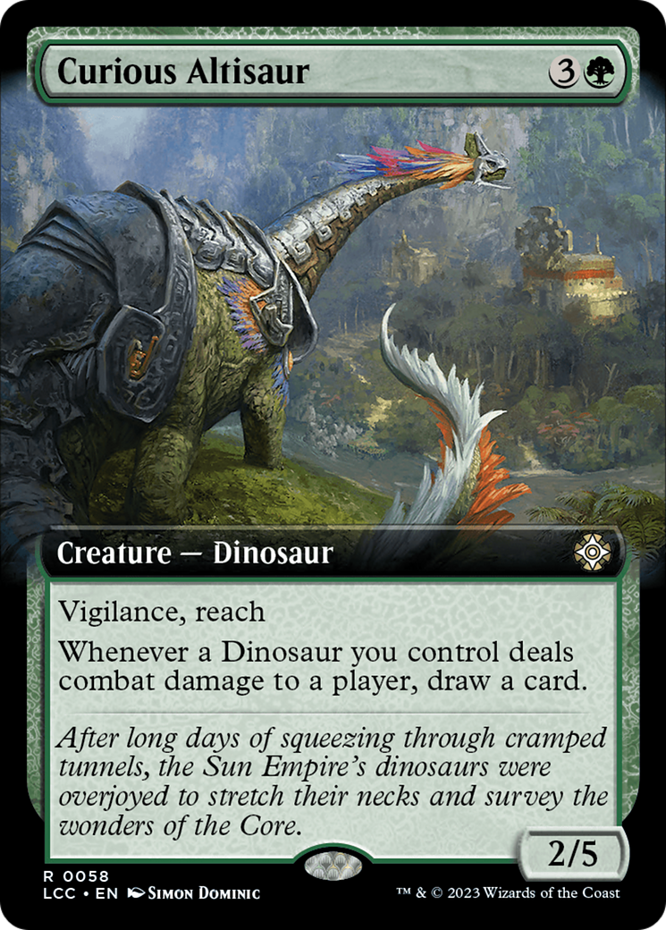 Curious Altisaur (Extended Art) [The Lost Caverns of Ixalan Commander] | Cards and Coasters CA