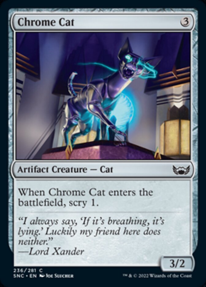 Chrome Cat [Streets of New Capenna] | Cards and Coasters CA
