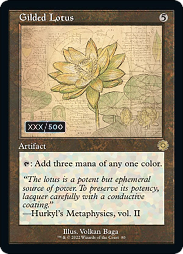 Gilded Lotus (Retro Schematic) (Serial Numbered) [The Brothers' War Retro Artifacts] | Cards and Coasters CA