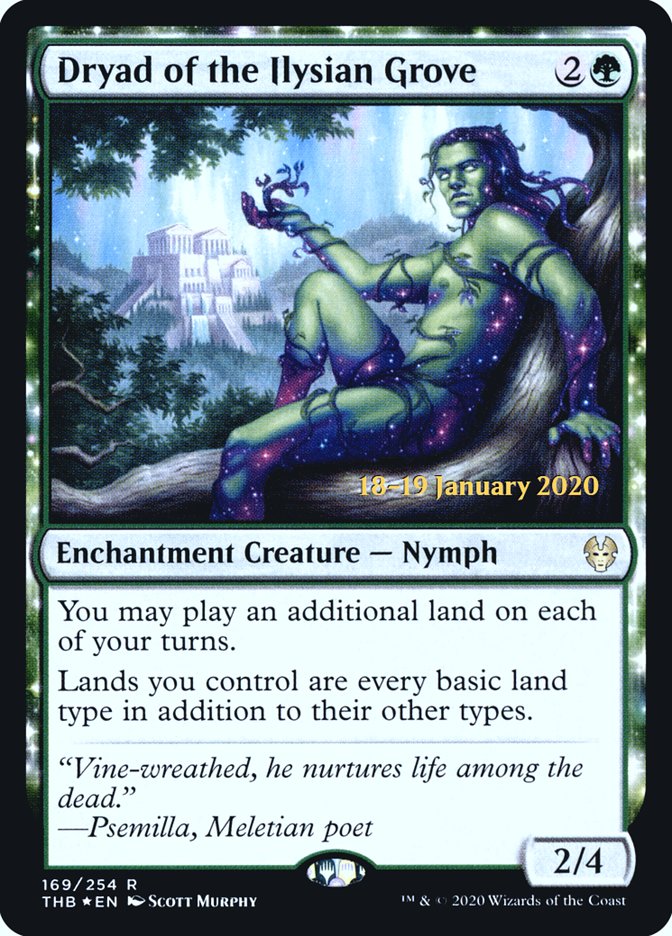 Dryad of the Ilysian Grove [Theros Beyond Death Prerelease Promos] | Cards and Coasters CA