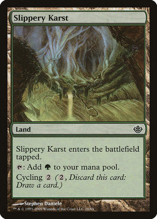 Slippery Karst [Duel Decks: Garruk vs. Liliana] | Cards and Coasters CA