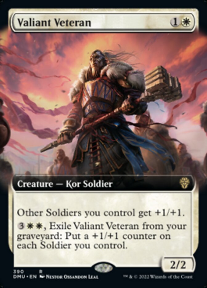 Valiant Veteran (Extended Art) [Dominaria United] | Cards and Coasters CA