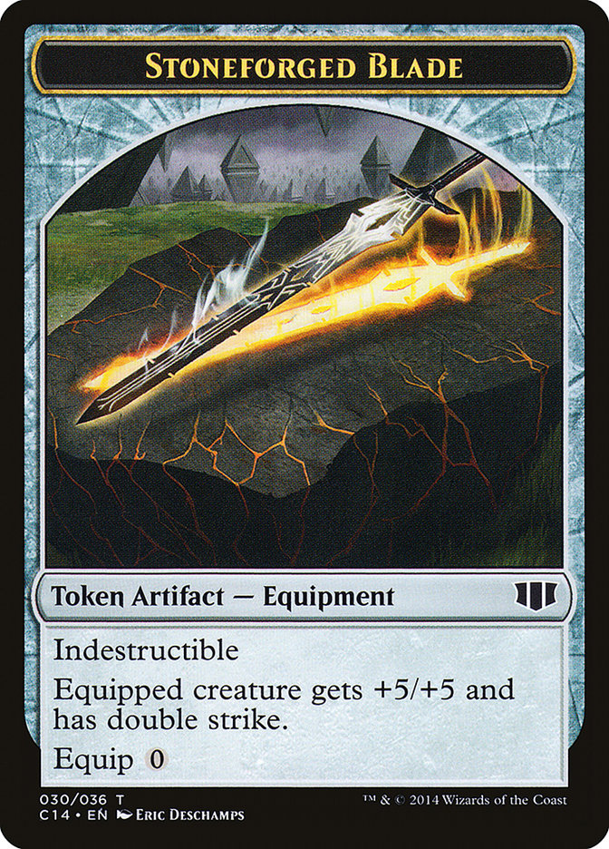 Stoneforged Blade // Germ Double-sided Token [Commander 2014 Tokens] | Cards and Coasters CA