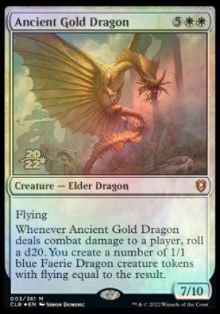 Ancient Gold Dragon [Commander Legends: Battle for Baldur's Gate Prerelease Promos] | Cards and Coasters CA