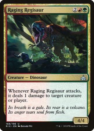 Raging Regisaur [Rivals of Ixalan] | Cards and Coasters CA