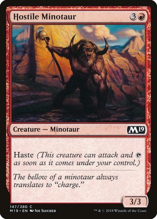 Hostile Minotaur [Core Set 2019] | Cards and Coasters CA