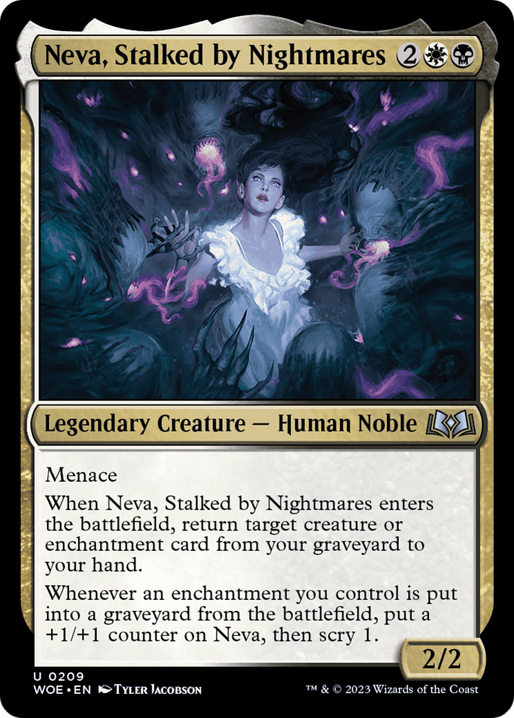 Neva, Stalked by Nightmares [Wilds of Eldraine] | Cards and Coasters CA
