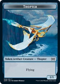Thopter (008) // Wurm (030) Double-sided Token [Double Masters Tokens] | Cards and Coasters CA