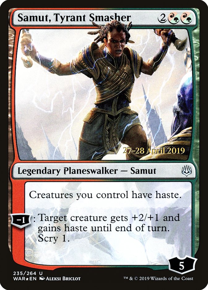 Samut, Tyrant Smasher  [War of the Spark Prerelease Promos] | Cards and Coasters CA