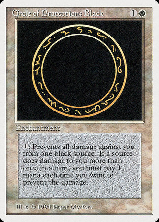 Circle of Protection: Black [Summer Magic / Edgar] | Cards and Coasters CA