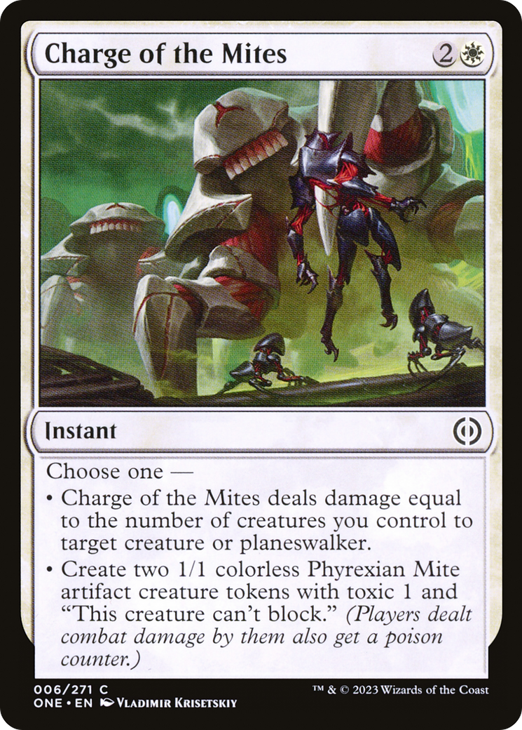 Charge of the Mites [Phyrexia: All Will Be One] | Cards and Coasters CA