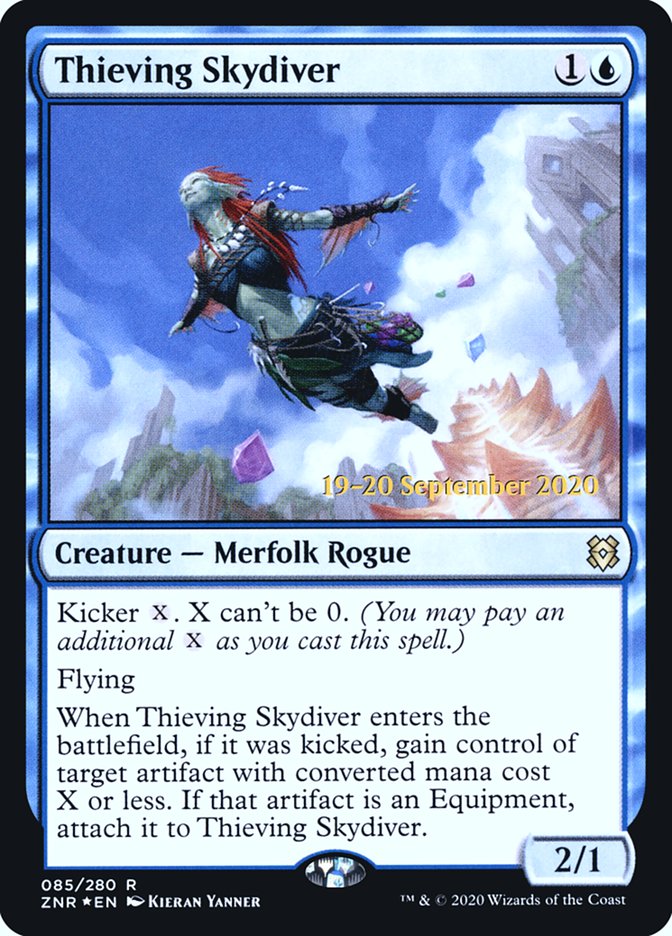 Thieving Skydiver  [Zendikar Rising Prerelease Promos] | Cards and Coasters CA