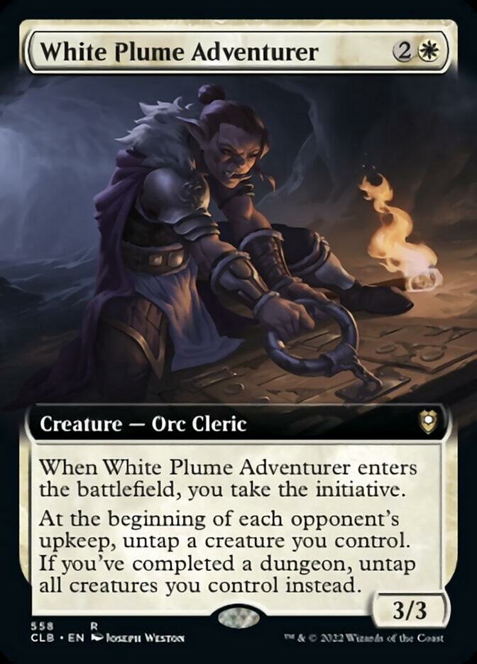 White Plume Adventurer (Extended Art) [Commander Legends: Battle for Baldur's Gate] | Cards and Coasters CA