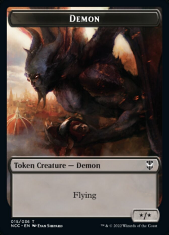 Demon // Copy Double-sided Token [Streets of New Capenna Commander Tokens] | Cards and Coasters CA