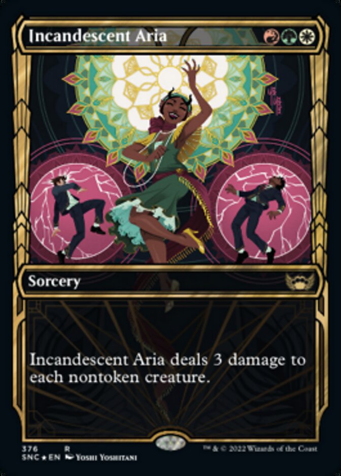 Incandescent Aria (Showcase Golden Age Gilded Foil) [Streets of New Capenna] | Cards and Coasters CA