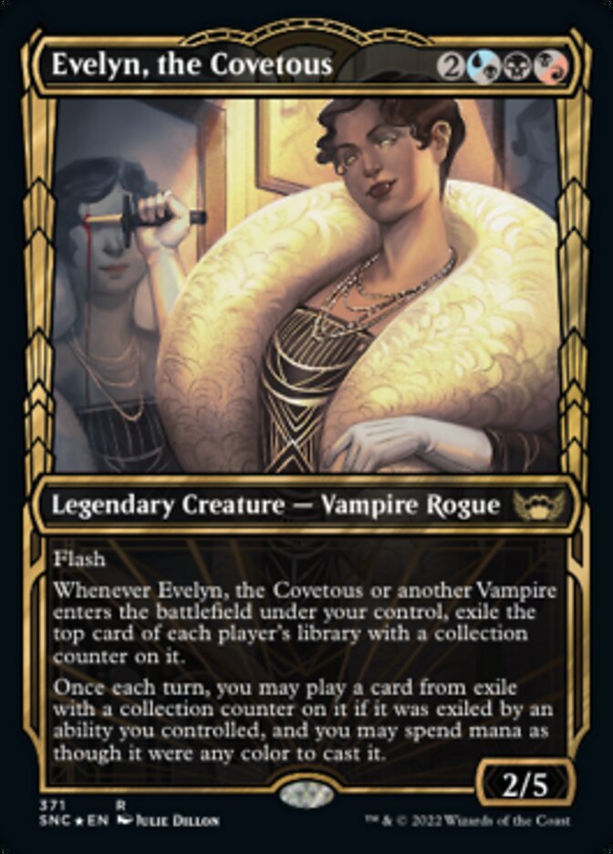 Evelyn, the Covetous (Showcase Golden Age Gilded Foil) [Streets of New Capenna] | Cards and Coasters CA