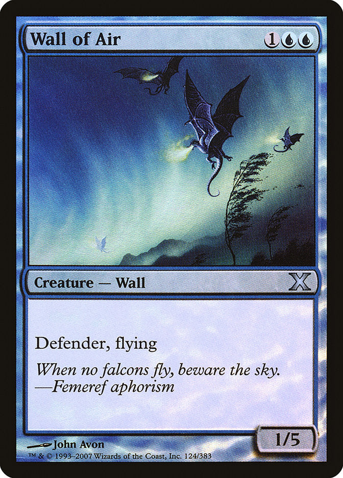 Wall of Air (Premium Foil) [Tenth Edition] | Cards and Coasters CA