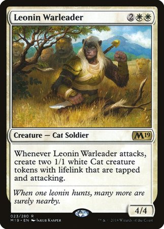 Leonin Warleader [Core Set 2019] | Cards and Coasters CA