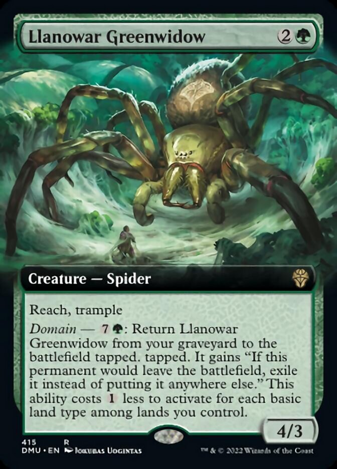 Llanowar Greenwidow (Extended Art) [Dominaria United] | Cards and Coasters CA