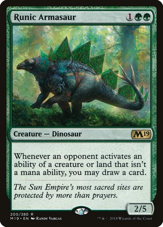 Runic Armasaur [Core Set 2019] | Cards and Coasters CA