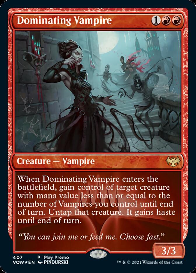 Dominating Vampire (Play Promo) [Innistrad: Crimson Vow Promos] | Cards and Coasters CA