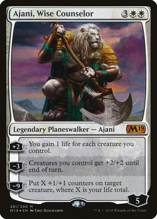 Ajani, Wise Counselor [Core Set 2019] | Cards and Coasters CA