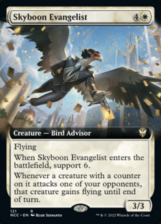 Skyboon Evangelist (Extended Art) [Streets of New Capenna Commander] | Cards and Coasters CA