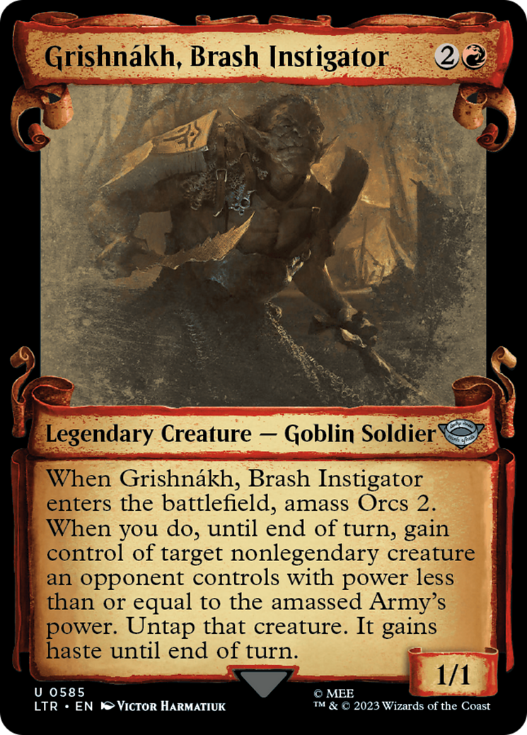 Grishnakh, Brash Instigator [The Lord of the Rings: Tales of Middle-Earth Showcase Scrolls] | Cards and Coasters CA