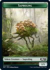 Saproling // Zombie Double-sided Token [Core Set 2021 Tokens] | Cards and Coasters CA