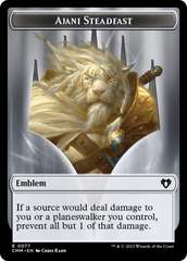 Ajani Steadfast Emblem // Wizard Double-Sided Token [Commander Masters Tokens] | Cards and Coasters CA
