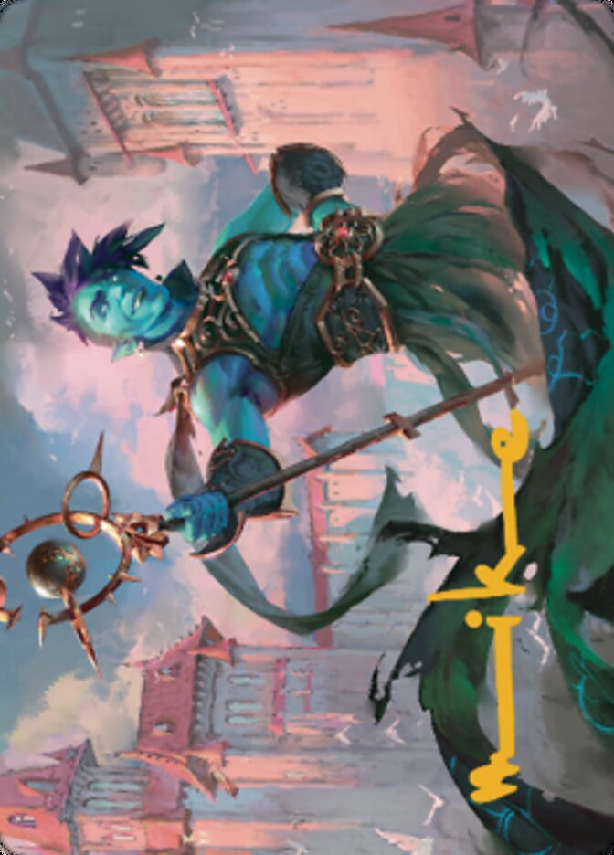 Haughty Djinn Art Card (Gold-Stamped Signature) [Dominaria United Art Series] | Cards and Coasters CA