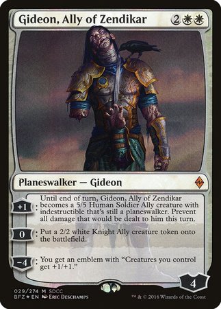 Gideon, Ally of Zendikar SDCC 2016 EXCLUSIVE [San Diego Comic-Con 2016] | Cards and Coasters CA