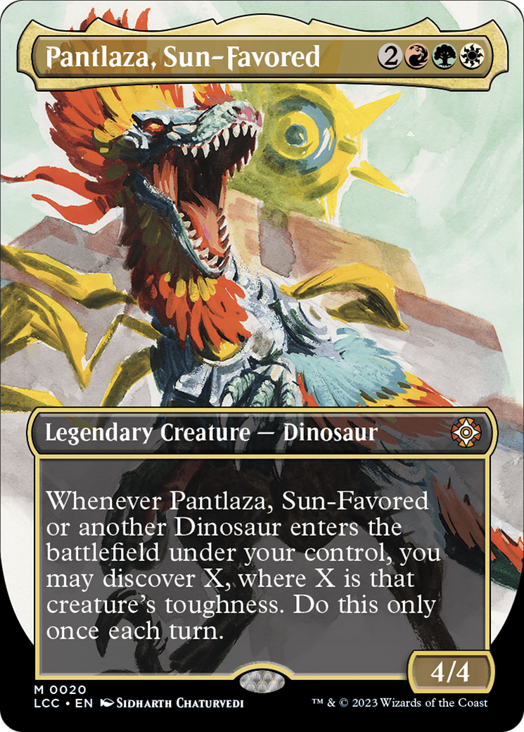 Pantlaza, Sun-Favored (Borderless) [The Lost Caverns of Ixalan Commander] | Cards and Coasters CA