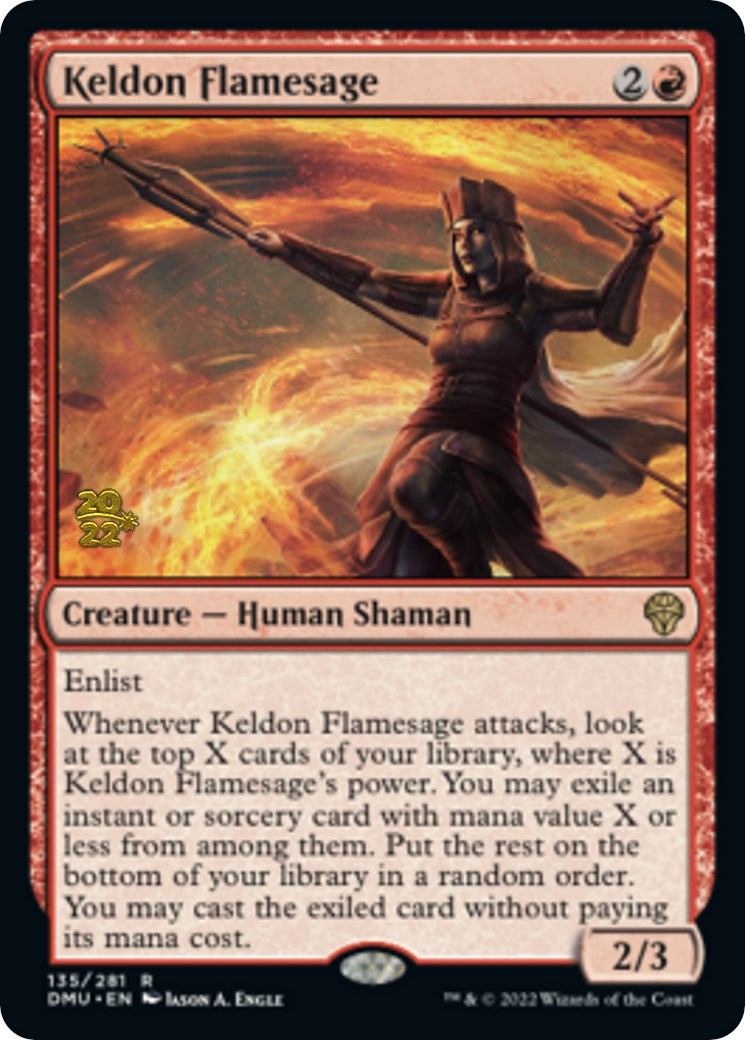 Keldon Flamesage [Dominaria United Prerelease Promos] | Cards and Coasters CA