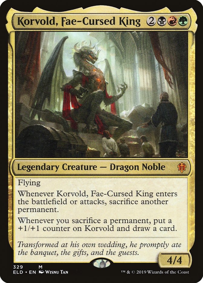 Korvold, Fae-Cursed King [Throne of Eldraine] | Cards and Coasters CA