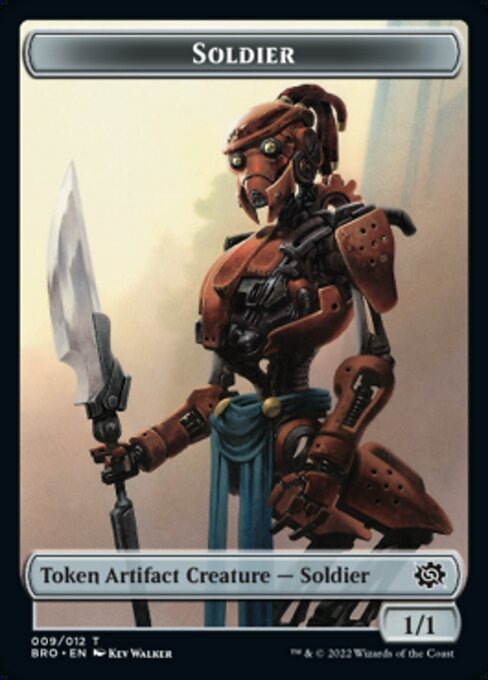 Powerstone // Soldier (009) Double-Sided Token [The Brothers' War Tokens] | Cards and Coasters CA