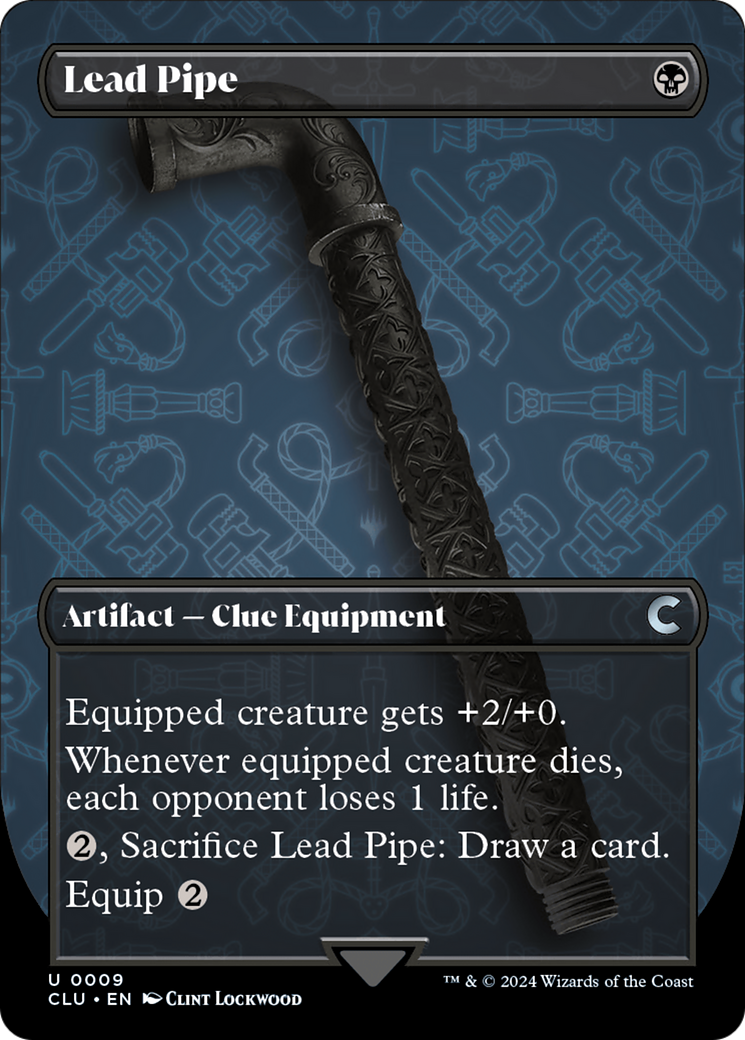 Lead Pipe (Borderless) [Ravnica: Clue Edition] | Cards and Coasters CA